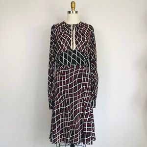 GUCCI printed silk knee length dress
